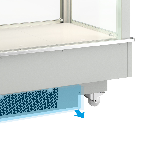 Screwless magnetic panel for quick access to the compressor unit and components