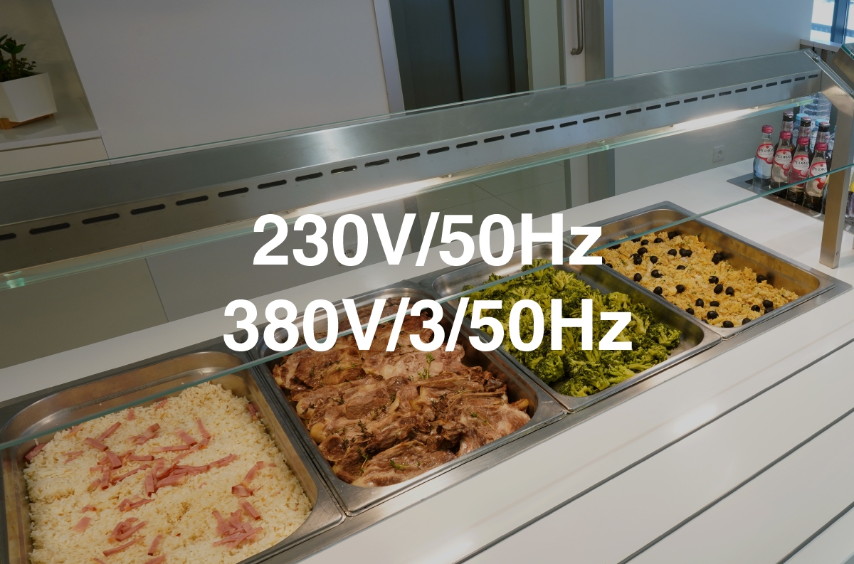 Vitrines chauffées: alimentation électrique